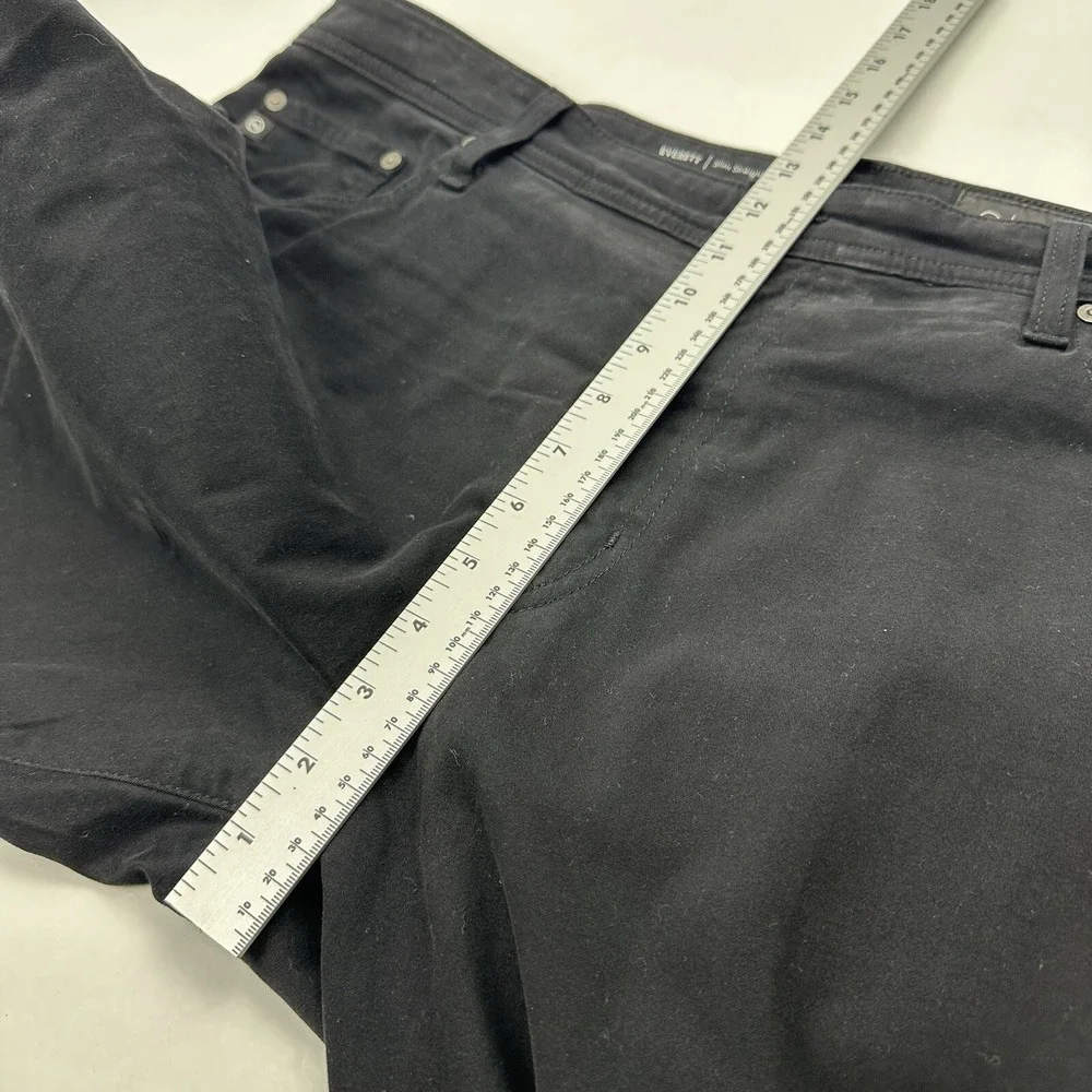 AG Adriano Goldschmied Everett Pants Mens 40‎ Black Slim Straight Italian Fabric